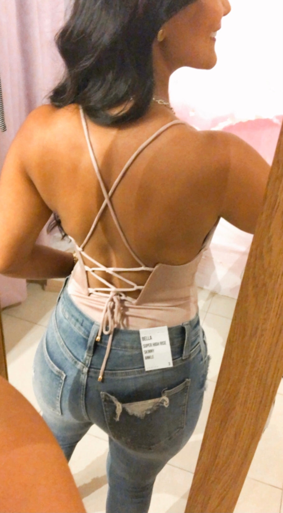 Bodysuit Palo Rosa Tirantes Abierto Espalda