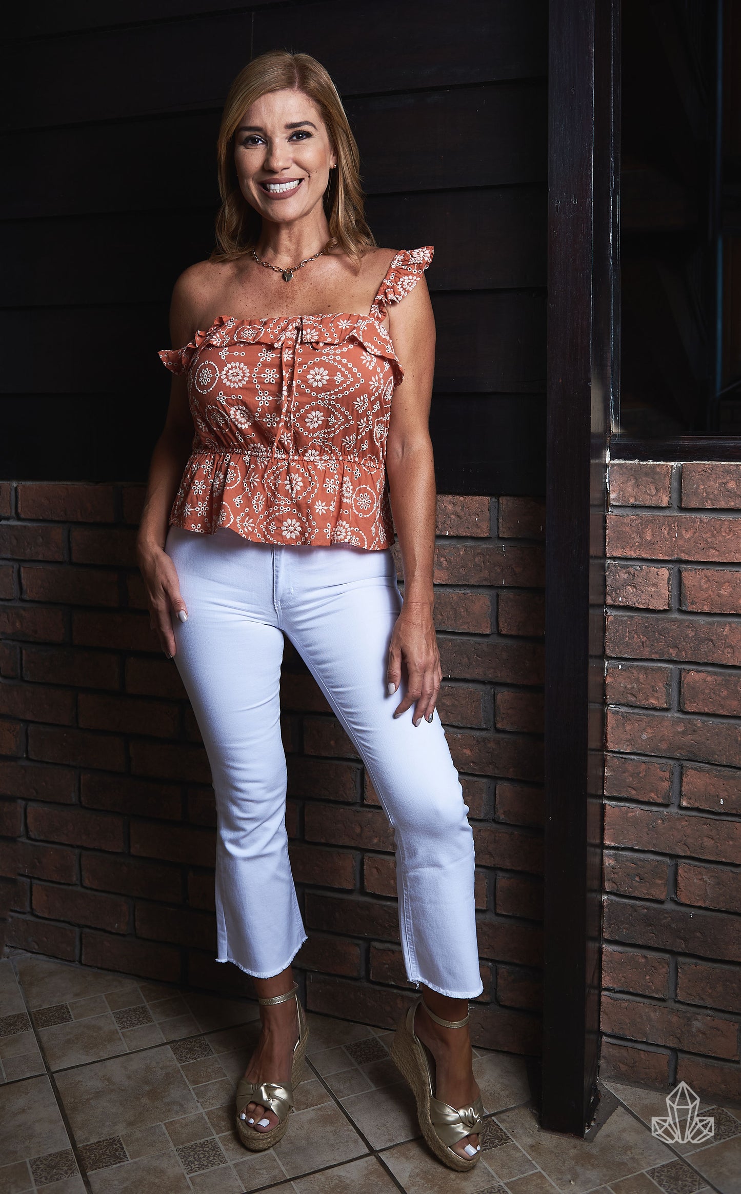 Blusa Terracota Bordaba Tirantes