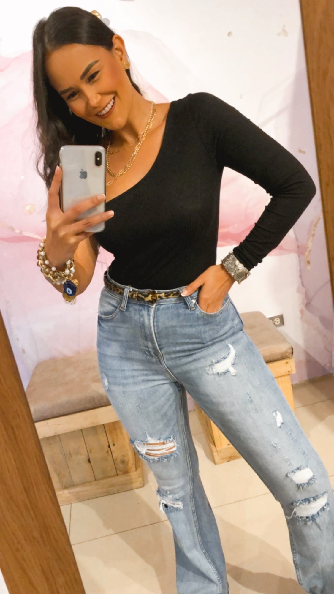 Bodysuit Negro Una Manga