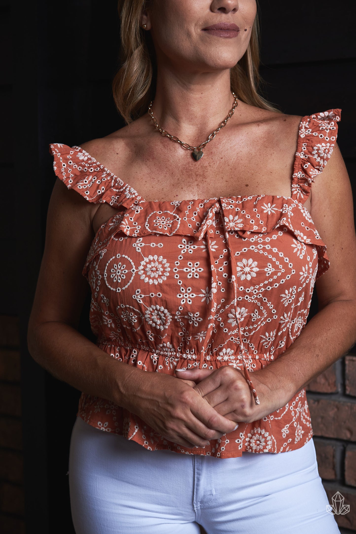 Blusa Terracota Bordaba Tirantes