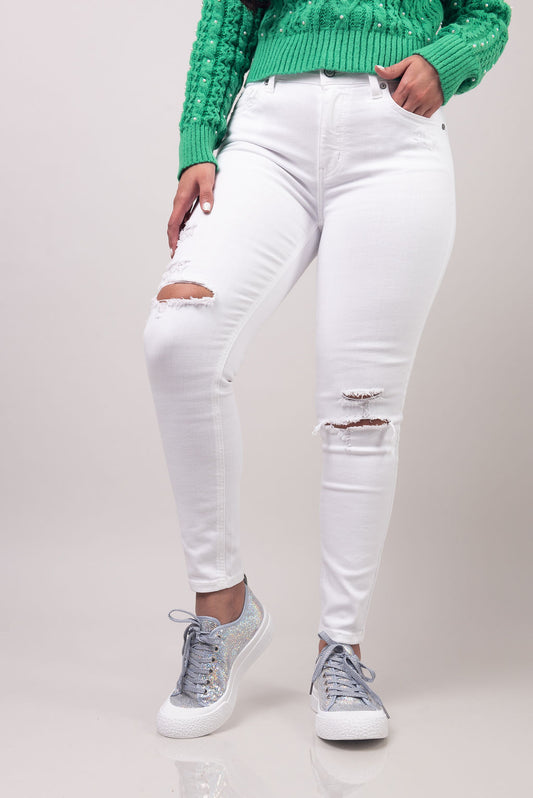 Pantalon Blanco Roto