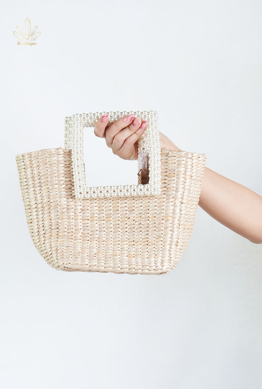 Bolso Beige Perlas