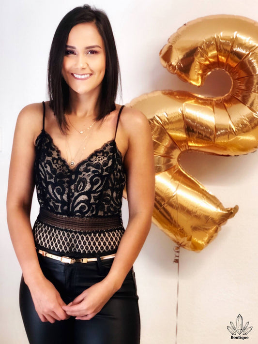 Bodysuit Negro Tirantes Encaje