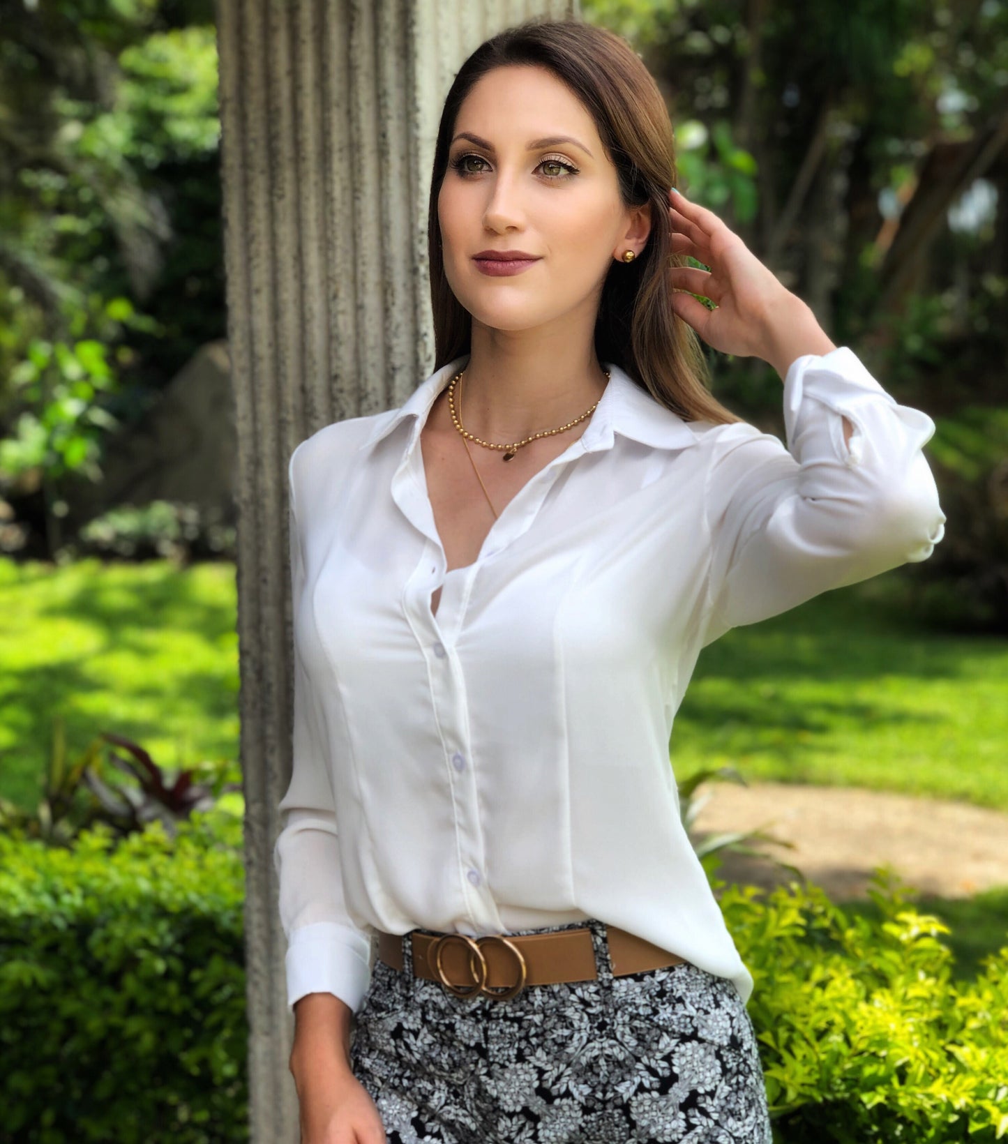 Blusa Blanca Manga Larga